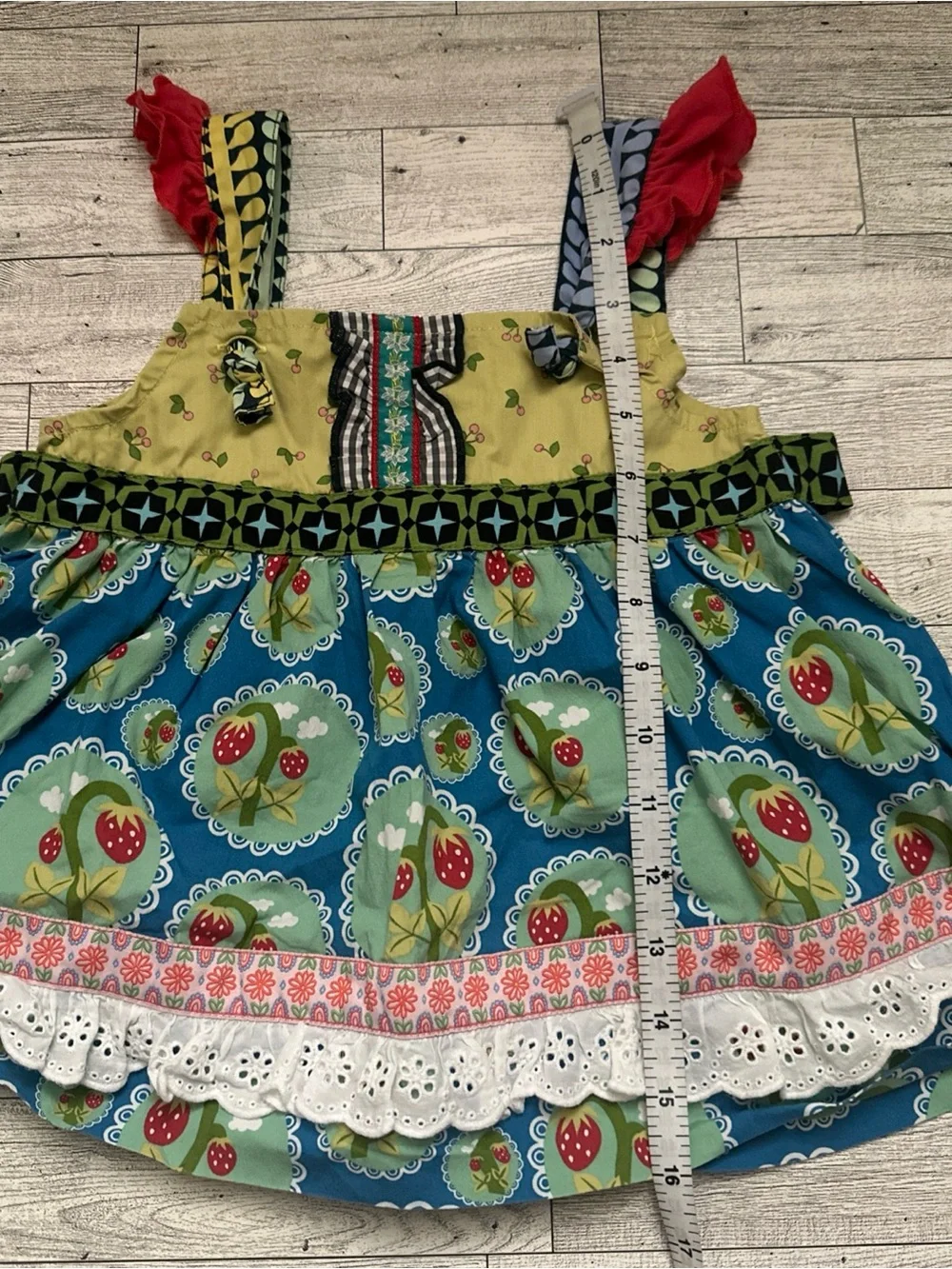 Matilda Jane size 4 Love Bug Strawberry Knot Top Wonderful Parade